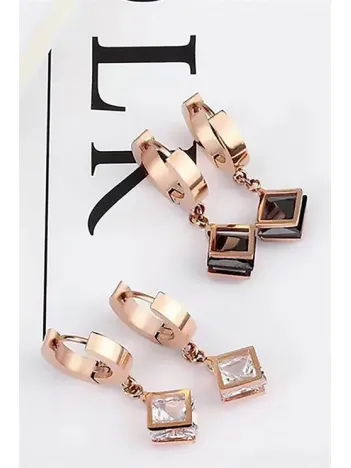 Dions Renk Kararmayan Kadın Çelik Küpe