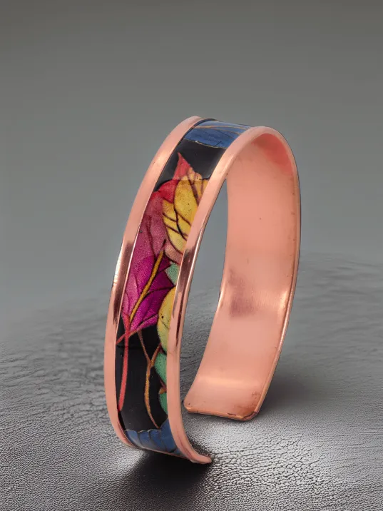 Kadın Bakır Bileklik - Elisa Model Özel Baskı Metal Kutu Ve Doğal Taşlar Kadın Bakır Bileklik - Elisa Model Özel Baskı Metal Kutu Ve Doğal Taşlar