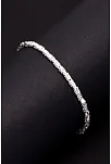 Parlak Kare Kral 3.5 mm Erkek Gümüş Bileklik