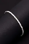 Parlak Kare Kral 3.5 mm Erkek Gümüş Bileklik