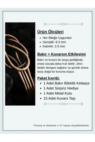 Kadın Bakır Bileklik - Hatice Model Kadın Bakır Kelepçe Bileklik Bilezik