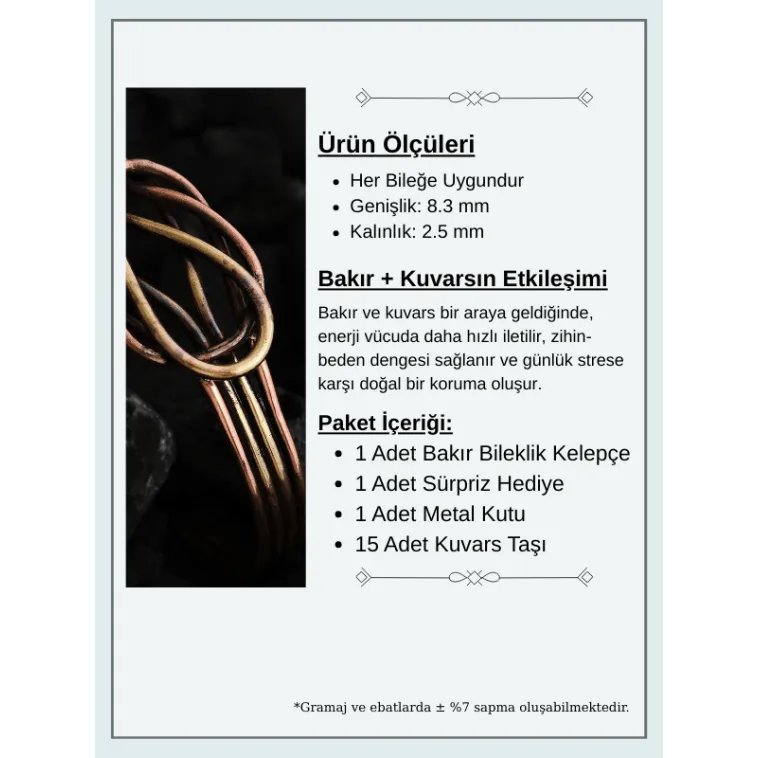 Kadın Bakır Bileklik - Hatice Model Kadın Bakır Kelepçe Bileklik Bilezik Kadın Bakır Bileklik - Hatice Model Kadın Bakır Kelepçe Bileklik Bilezik