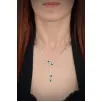 Melodi Bayan Zümrüt Taşlı Gümüş Su Yolu Set - Kolye, Bileklik, Küpe, Yüzük
