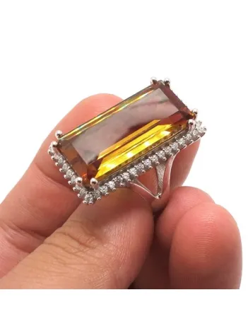 Dikdörtgen Zultanit Bayan Gümüş Yüzük