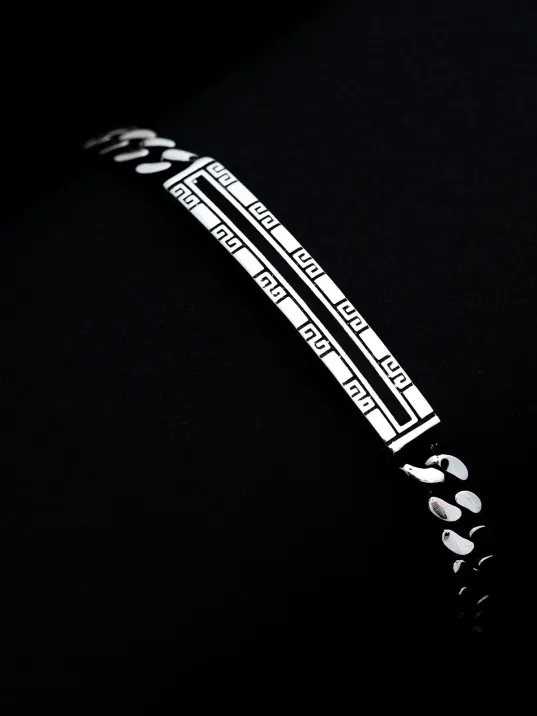 Erkek Gümüş Bileklik - Monako Gurmet Zincirli Oksitli Model Gümüş Bileklik