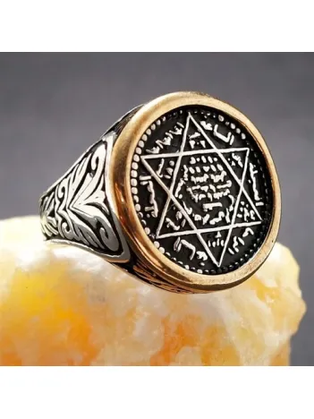 Hz. Süleyman Mührü Otantik Model Gümüş Erkek Yüzük