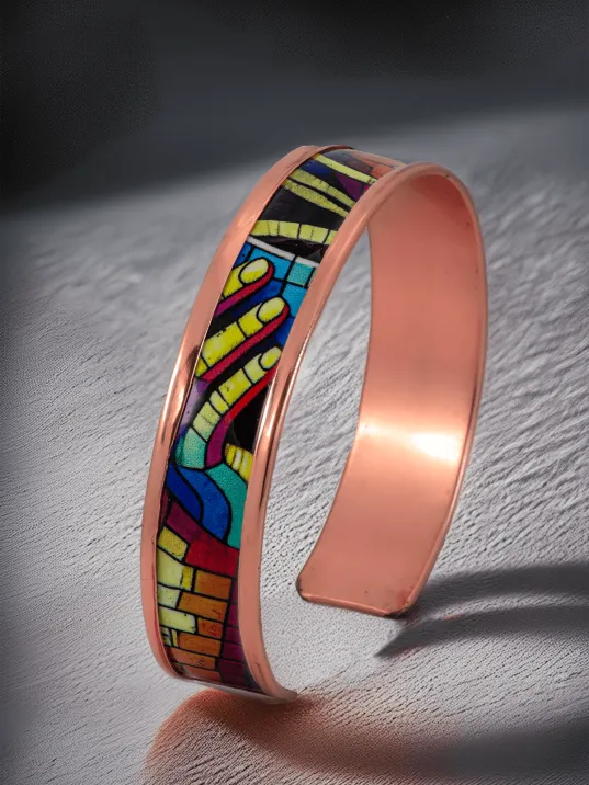 Kadın Bakır Bileklik - Nadia Model Özel Baskı Metal Kutu Ve Doğal Taşlar Kadın Bakır Bileklik - Nadia Model Özel Baskı Metal Kutu Ve Doğal Taşlar