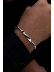 Erkek Gümüş Bileklik - Top Zincirli Omega Model 2 Gümüş Bileklik
