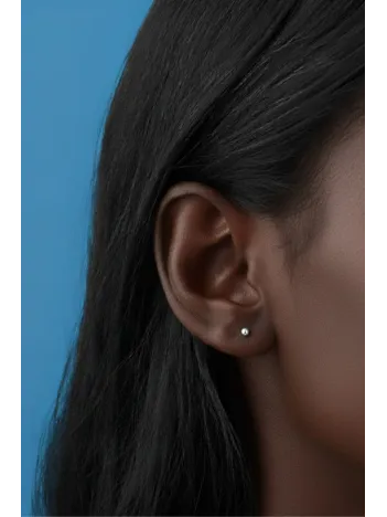 Kadın Gümüş Küpe - 2 mm 925 Ayar Gümüş Top Küpe