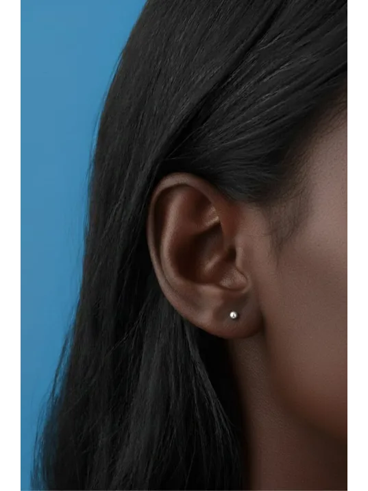 Kadın Gümüş Küpe - 2 mm 925 Ayar Gümüş Top Küpe