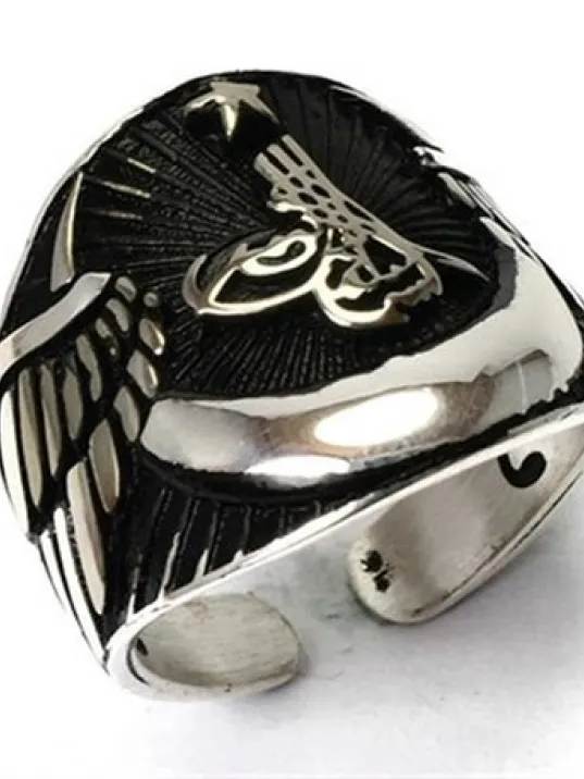 Gümüş Erkek Yüzük Tuğralı Her Parmağa Uyar!!