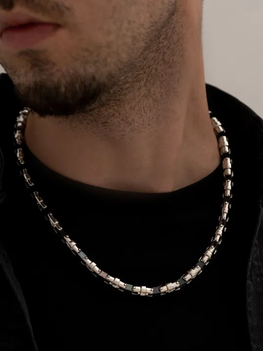 Boru Model Paslanmaz Çelik Erkek Kolye