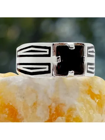 Zirkon Taşlı Kibar Model Gümüş Erkek Yüzük