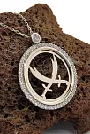 Çift Zülfikarlı Zirkon Taşlı Bayan Gümüş Kolye