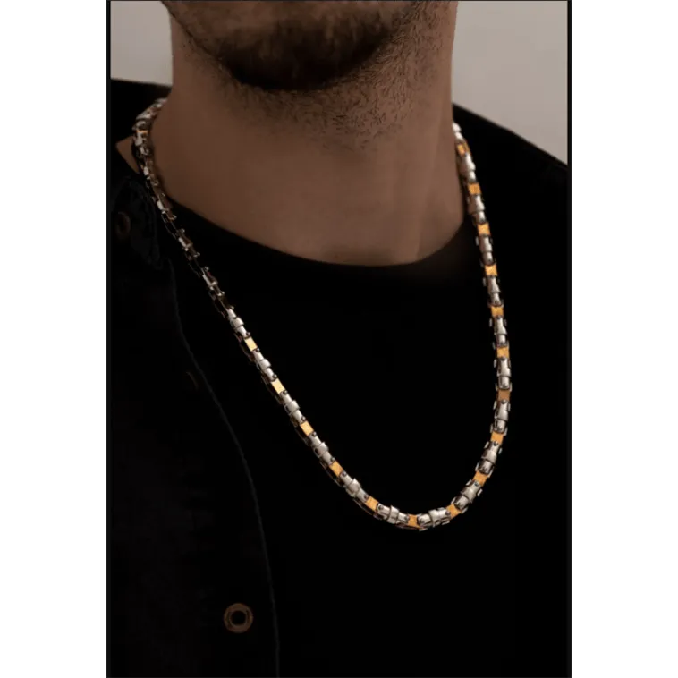 Erkek Gold Gri Boru Model Gerçek Çelik Kolye - 316 L Ithal Paslanmaz Dayanıklı Çelik Kolye Erkek Gold Gri Boru Model Gerçek Çelik Kolye - 316 L Ithal Paslanmaz Dayanıklı Çelik Kolye