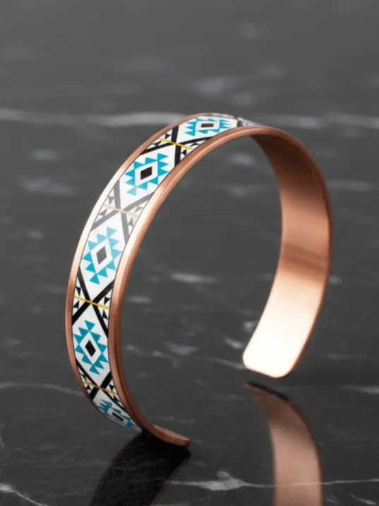 Kadın Bakır Bileklik - Eyes Model Özel Baskı Metal Kutu Ve Kuvars Taşı Kadın Bakır Bileklik - Eyes Model Özel Baskı Metal Kutu Ve Kuvars Taşı