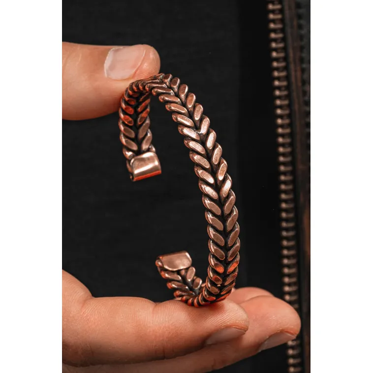 Copper Vena Model Bakır Kelepçe Bilezik Erkek Kadın Doğal Taşlar ve Metal Kutulu Copper Vena Model Bakır Kelepçe Bilezik Erkek Kadın Doğal Taşlar ve Metal Kutulu