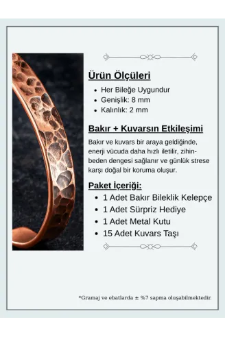 Saf Dövme Bakır Bileklik El Işçiliği Grift Kelepçe Metal Kutu Doğal Taşlar Kadın Erkek Bilezik