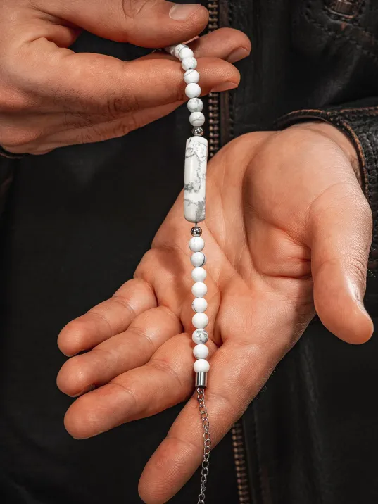 Erkek Kadın Doğal Taş Bileklik - Havlit Doğaltaş Çelik Halat Ve Çelik Klipsli Bileklik