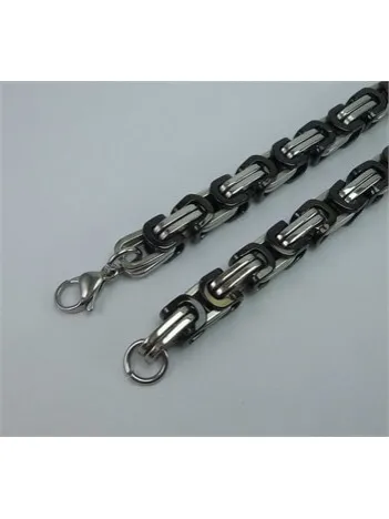 Erkek Çelik Kral Zincir Kolye 5,5mm Kalın Çift Tırnak