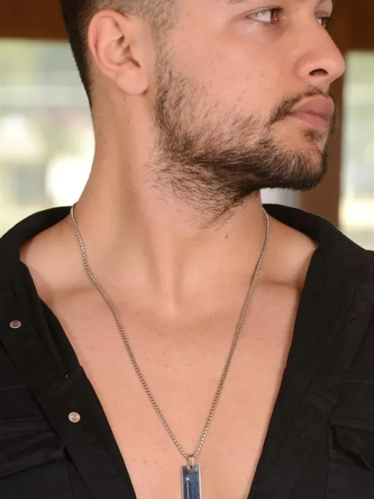 OttoMan Aşk Ölçer Erkek Çelik Zincir Kolye CKLASKOLCER-GMS