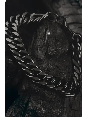 Ottoman Gurmet Siyah Renk Çelik Erkek Bileklik CBLSYHGURMT-SYH