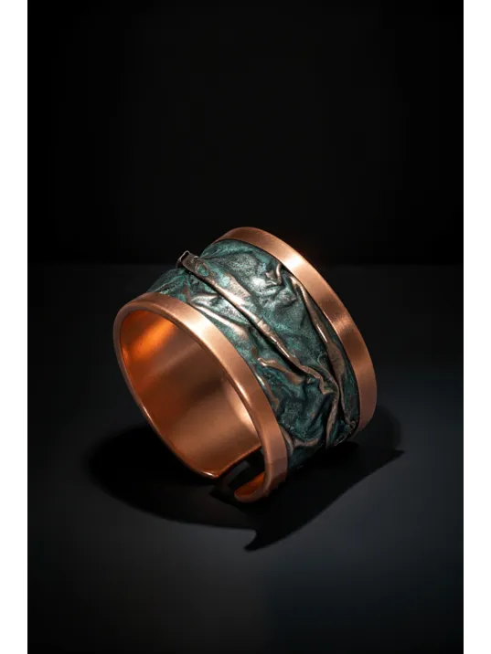 Kadın Bakır Set - Turkuaz Okyanus Fısıltısı Model Bakır Kadın Kolye Bileklik Yüzük Küpe Set