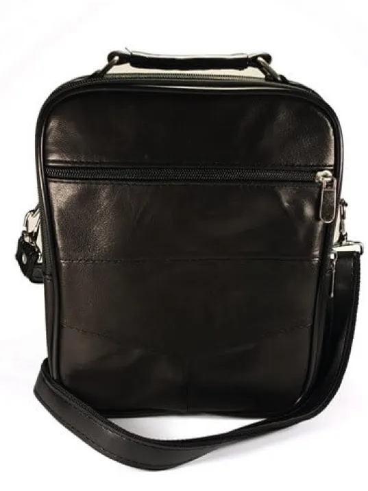Güderi Marka Siyah Renk Hakiki Deri Erkek Deri Çanta Çelik Kasalı Büyük Boy