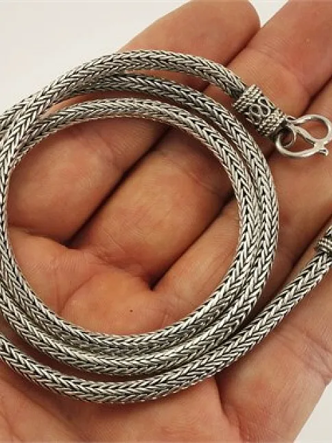 İthal Spiga Erkek Gümüş Kolye Zincir Orta Kalınlıkta İthal Spiga Erkek Gümüş Kolye Zincir Orta Kalınlıkta
