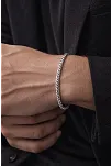 Erkek Çelik Bileklik - Kare Kesim İnce Model Erkek Paslanmaz Çelik Bileklik