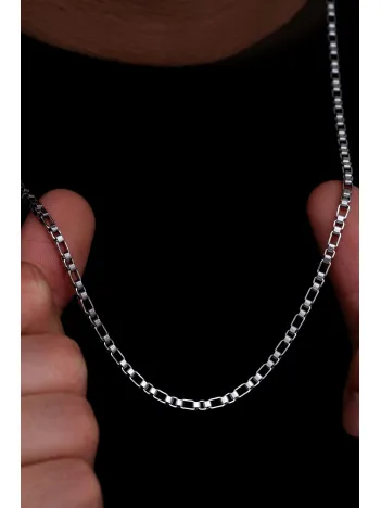 Erkek Çelik Kolye - Halka Desenli Model 2 Çelik Erkek Kolye