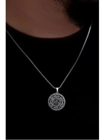 Hz. Süleyman Mührü Erkek Gümüş Kolye