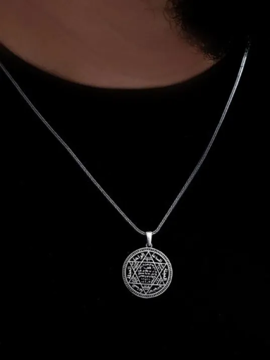 Hz. Süleyman Mührü Erkek Gümüş Kolye Hz. Süleyman Mührü Erkek Gümüş Kolye