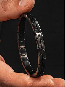 Magnum Flex Siyah Kelepçe Model - Mat Esnek Manyetik Çelik Erkek Bileklik