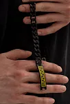 Grek Desenli Siyah Çelik Bileklik