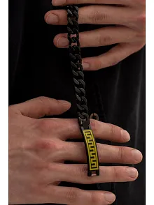 Grek Desenli Siyah Çelik Bileklik