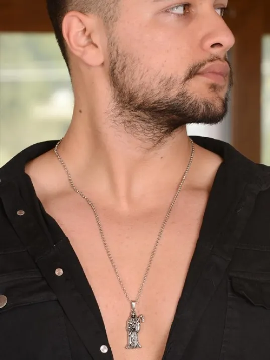 OttoMan Azrail Erkek Çelik Zincir Kolye