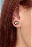Kadın Gümüş Küpe - 8 mm 925 Ayar Gümüş Top Küpe