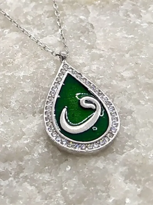 Zirkon Taşlı Damla Model Vav Harfi Bayan Gümüş Kolye Zirkon Taşlı Damla Model Vav Harfi Bayan Gümüş Kolye