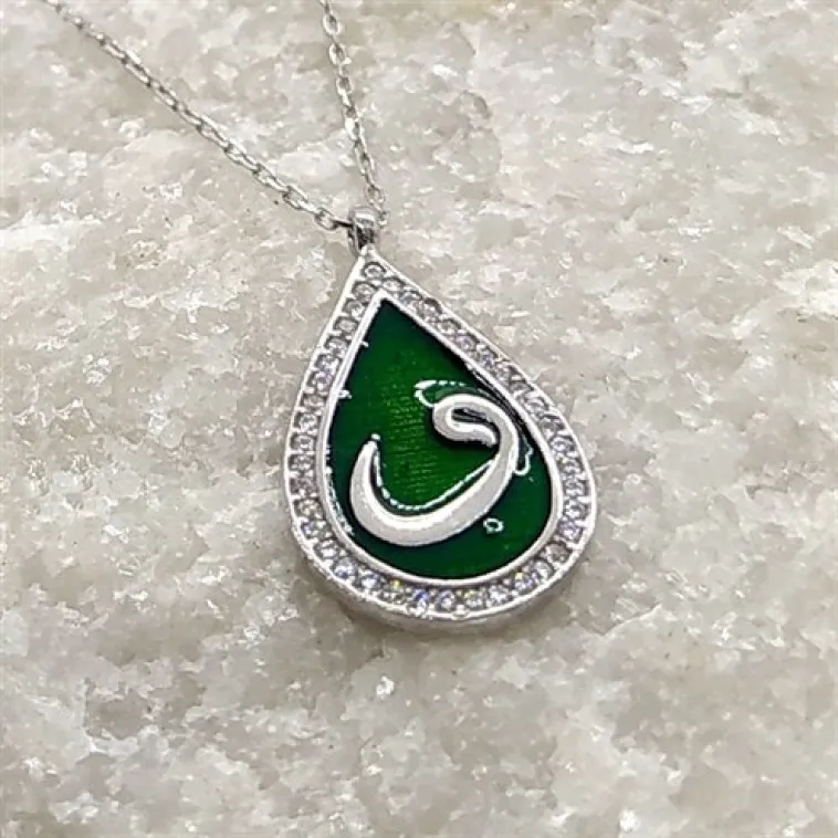 Zirkon Taşlı Damla Model Vav Harfi Bayan Gümüş Kolye Zirkon Taşlı Damla Model Vav Harfi Bayan Gümüş Kolye