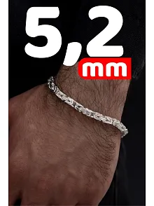 Parlak Kral 5.2 Mm Erkek Gümüş Bileklik