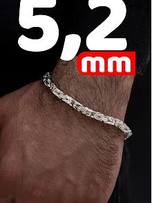 Parlak Kral 5.2 Mm Erkek Gümüş Bileklik
