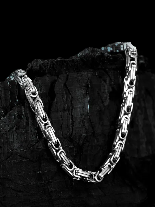 Erkek Çelik Kral Zincir Kolye İnce Model 4,5mm