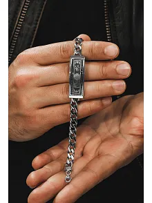 Erkek Gümüş Bileklik - Allah Ve Muhammed İşlemeli Gurmet Model 925 Ayar Erkek Bileklik