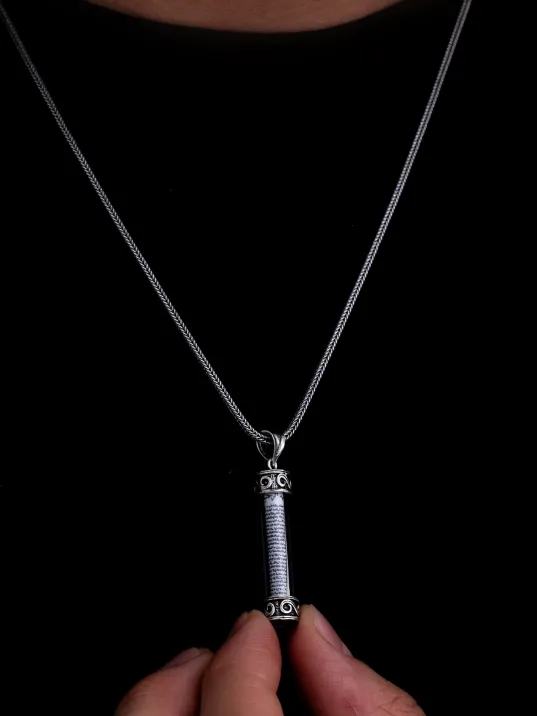 Camlı Gümüş Cevşen Muska Erkek Kolye Zincir Camlı Gümüş Cevşen Muska Erkek Kolye Zincir