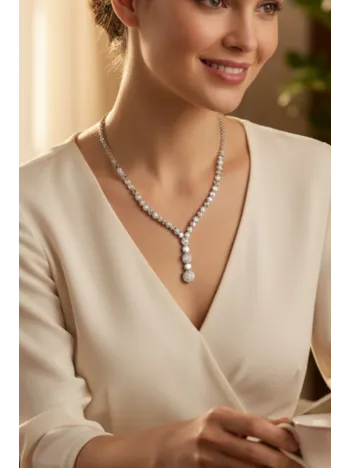 Kadın Gümüş Kolye - Hürrem Gümüş Su Yolu Kadın Kolye