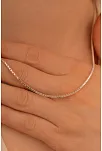 Kadın Gümüş Kolye - 925 Ayar 1.5 mm Küp Zincir Gümüş Kolye