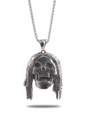 OttoMan Kuru Kafa İskelet Erkek Çelik Zincir Kolye CKLKURUKFAA-GMS
