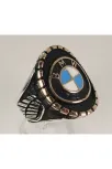 Bmw Logolu Amblemli Gümüş Erkek Yüzük