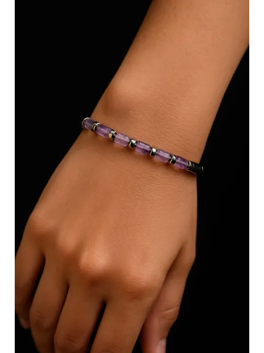 Erkek Çelik Bileklik - 8.5 mm Yassı Gurmet Zincir Oksitli Model Siyah Renk Erkek Bileklik